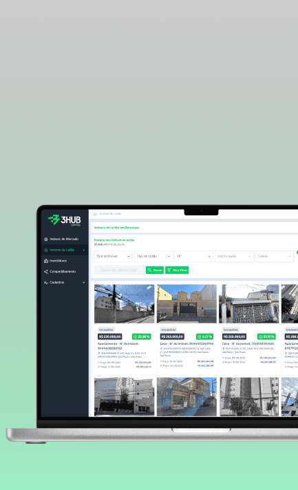 3Hub Capital - Agilidade na geração de oportunidades no mercado de leilão imobiliário