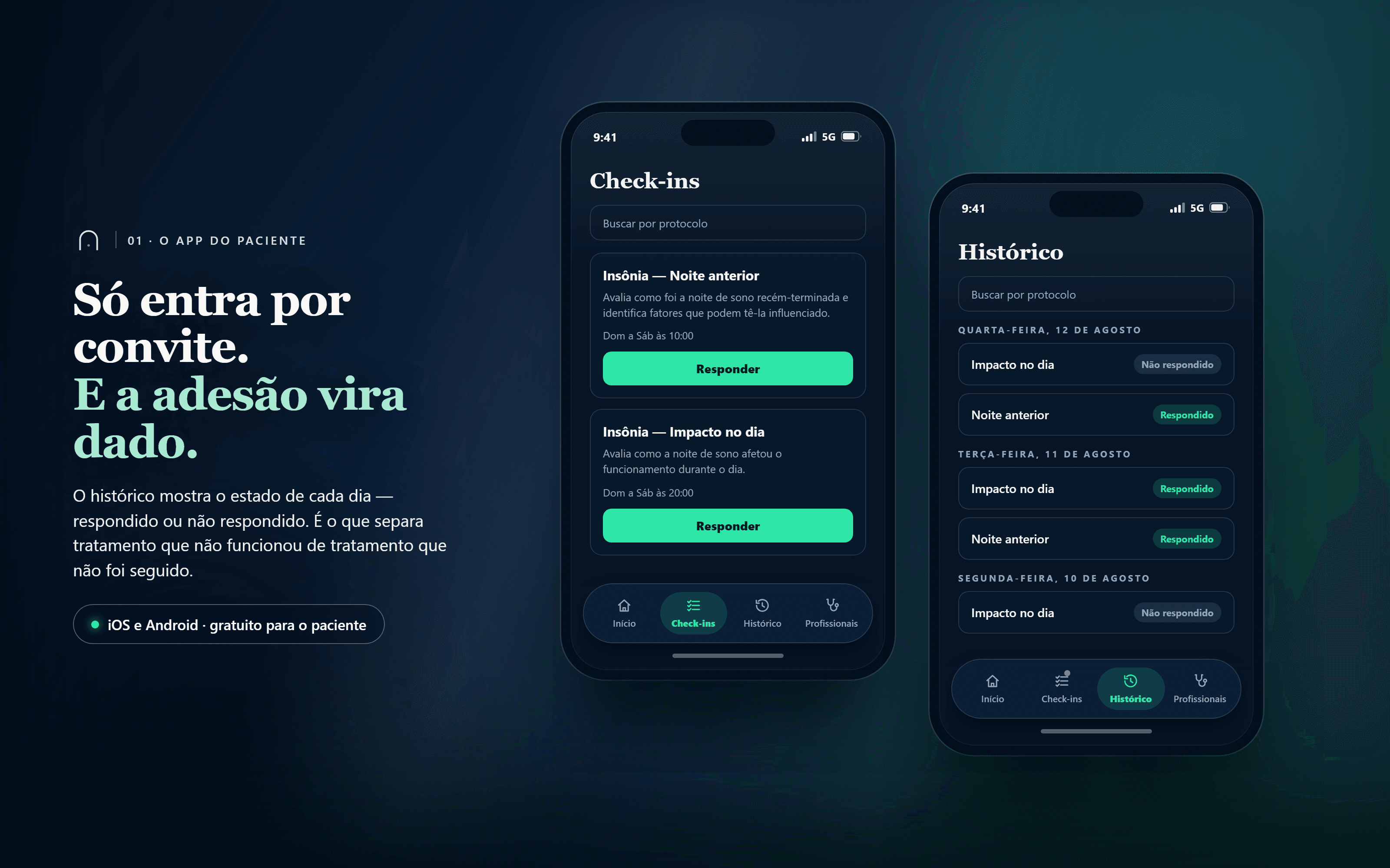 01 · O app do paciente, nas duas lojas