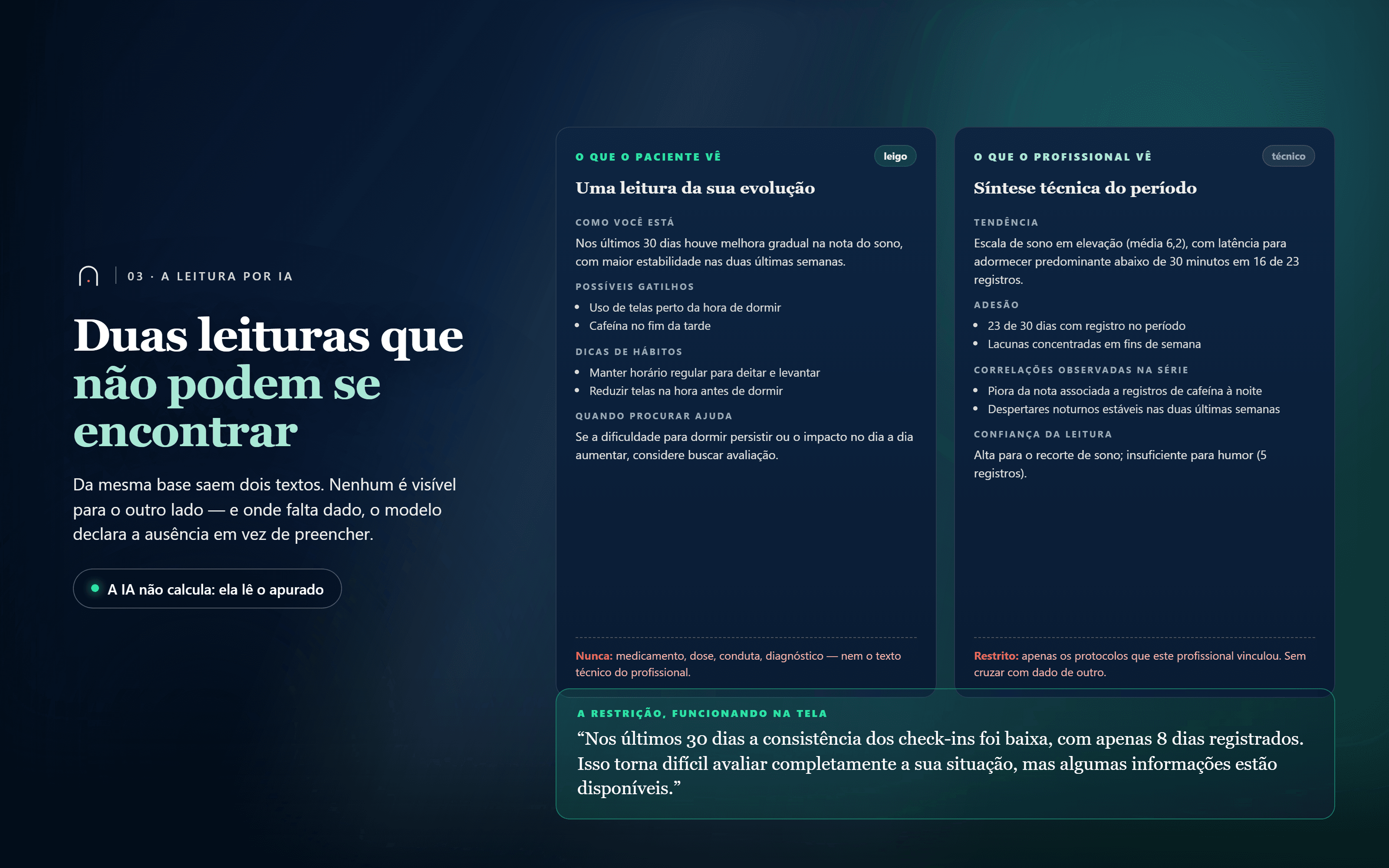 03 · A leitura por IA em duas audiências