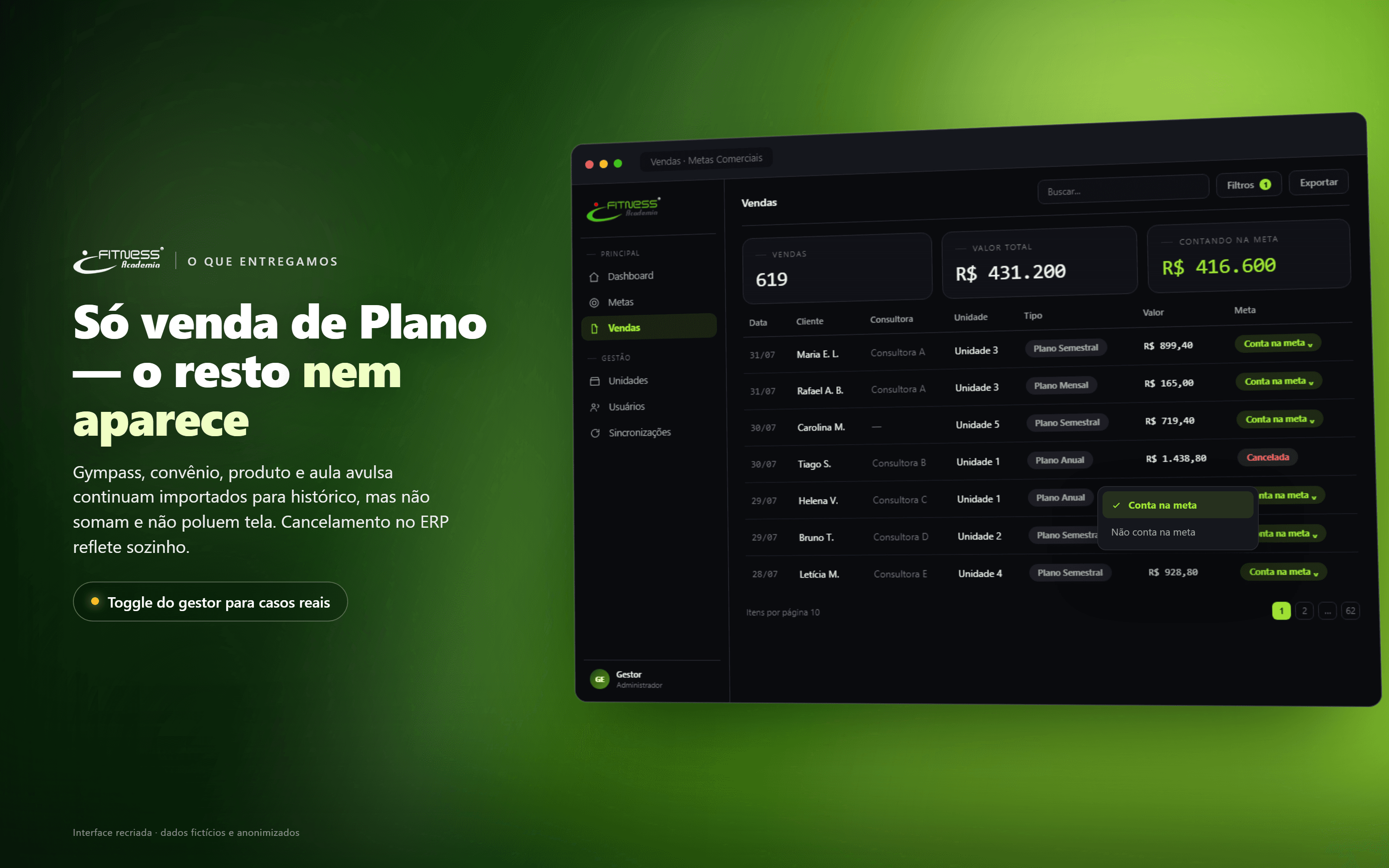 Vendas sincronizadas, com correção na mão do gestor