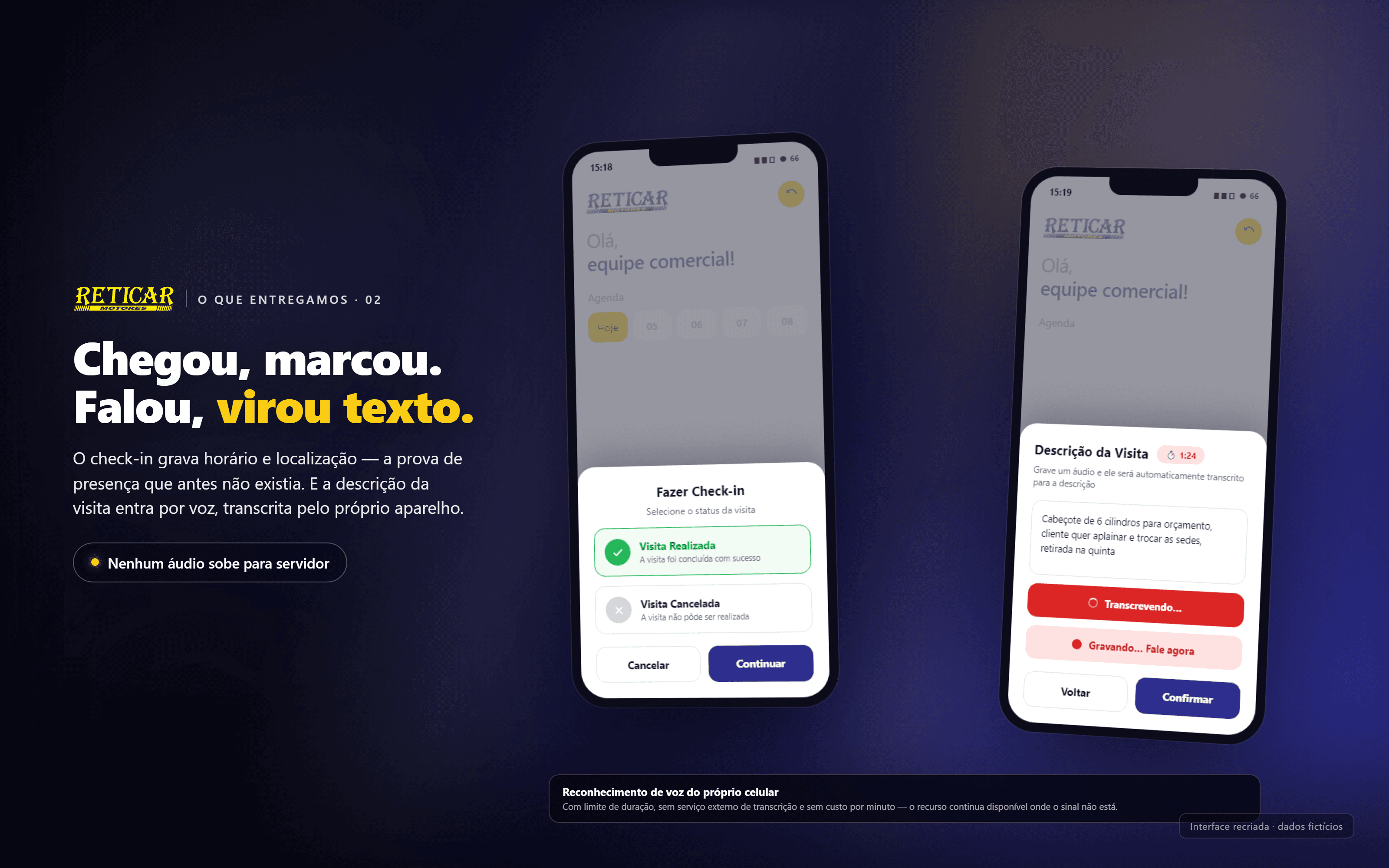 A visita com check-in georreferenciado