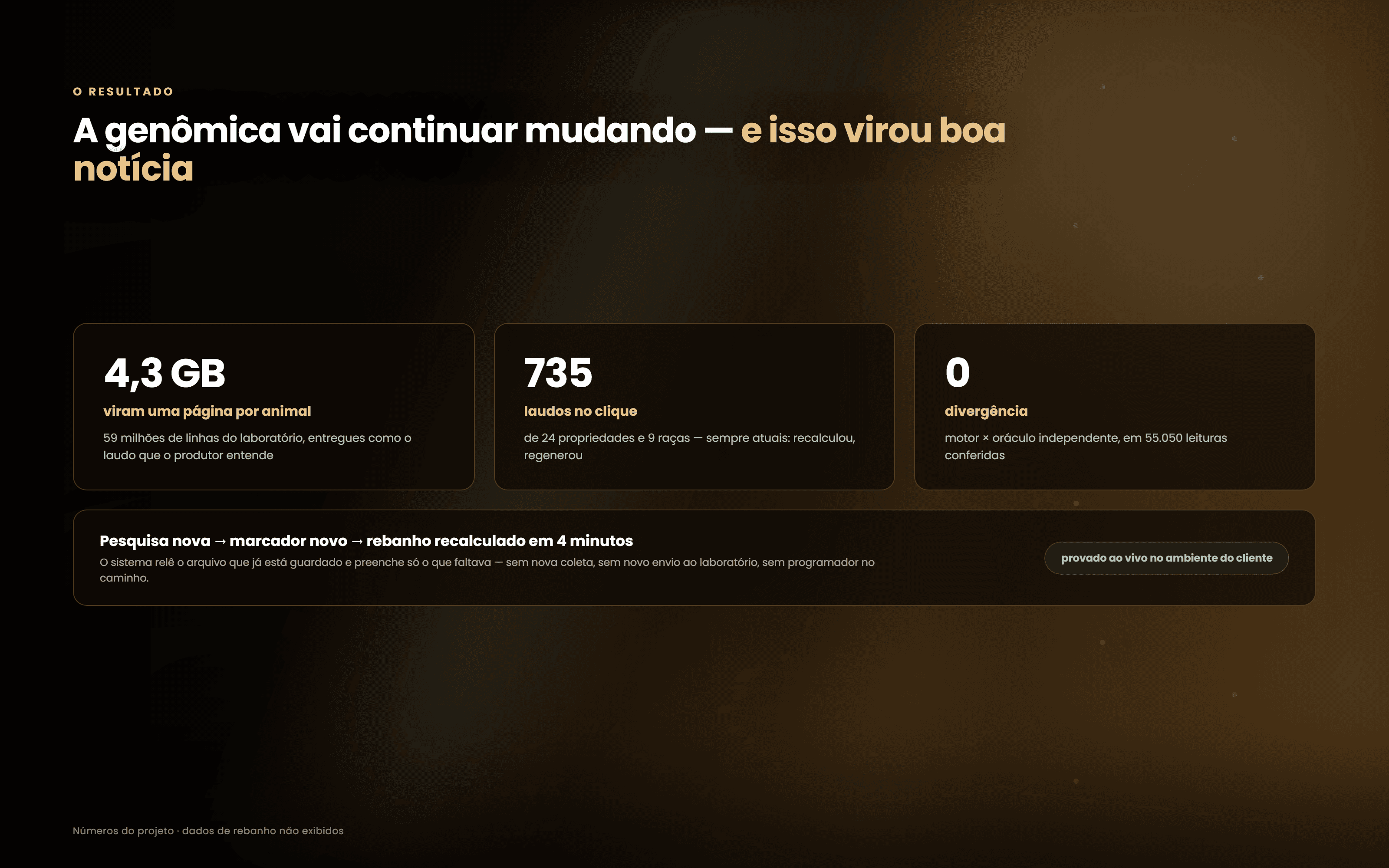 Os números da primeira carga real